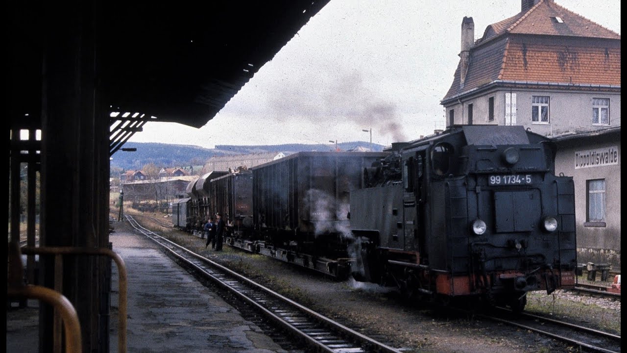 Güter und Personenzüge im Weißeritztal am 8.11.1991...mit99 1734, 1777, 1780 und 1783