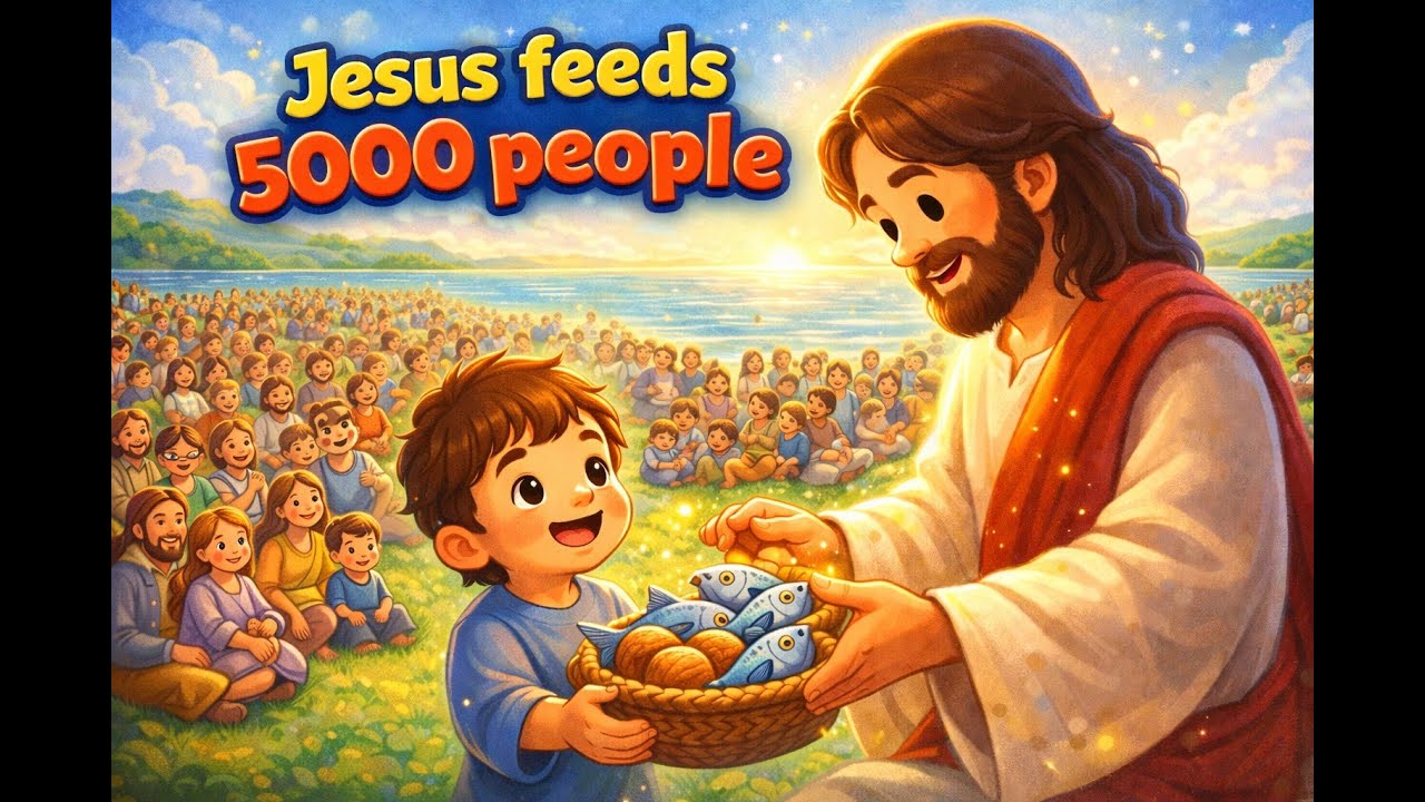 Jesus Feeds the 5,000 – The Boy with Five Loaves and Two Fish | Bible Story for Kids