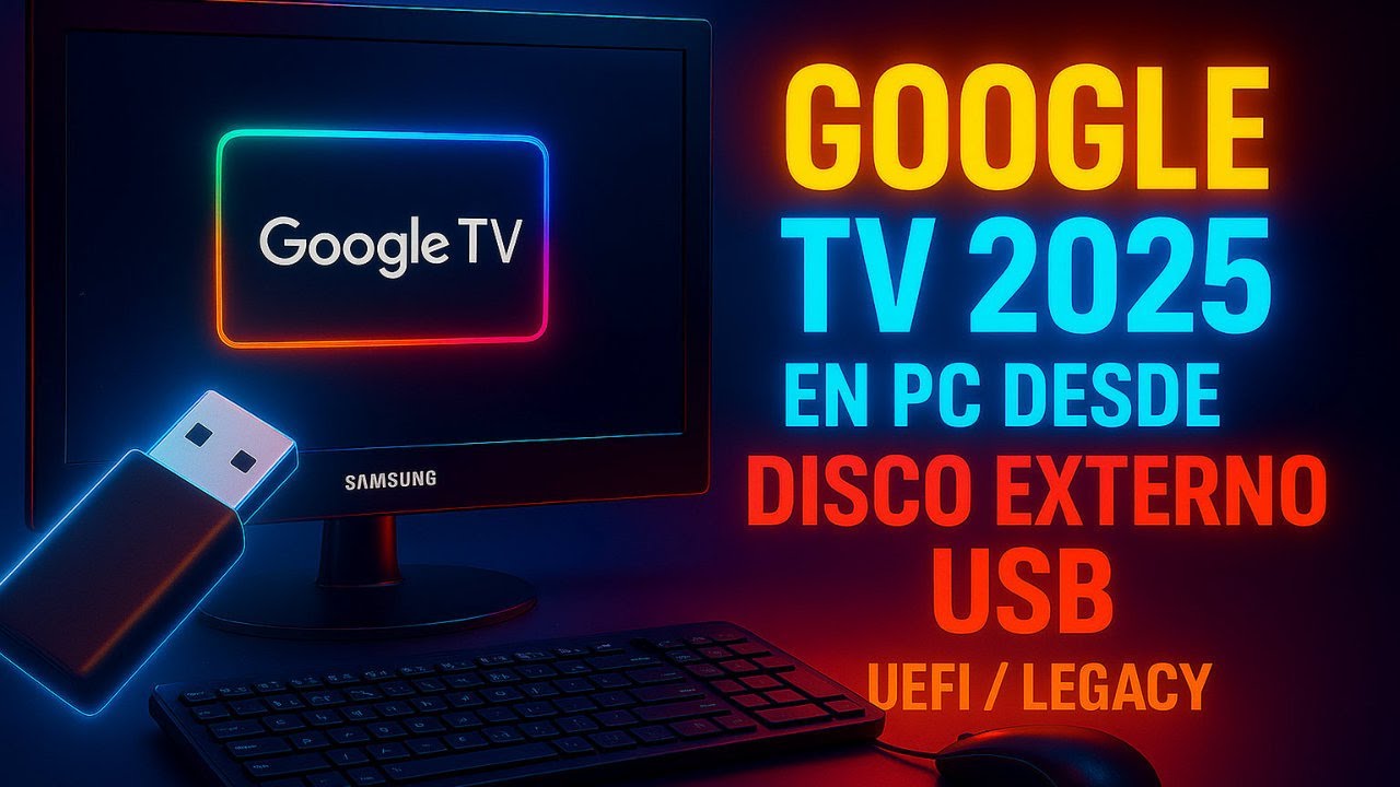 Google TV para PC desde Disco Externo (USB/HDD) Nueva Versión 2025 (UEFI y Legacy)