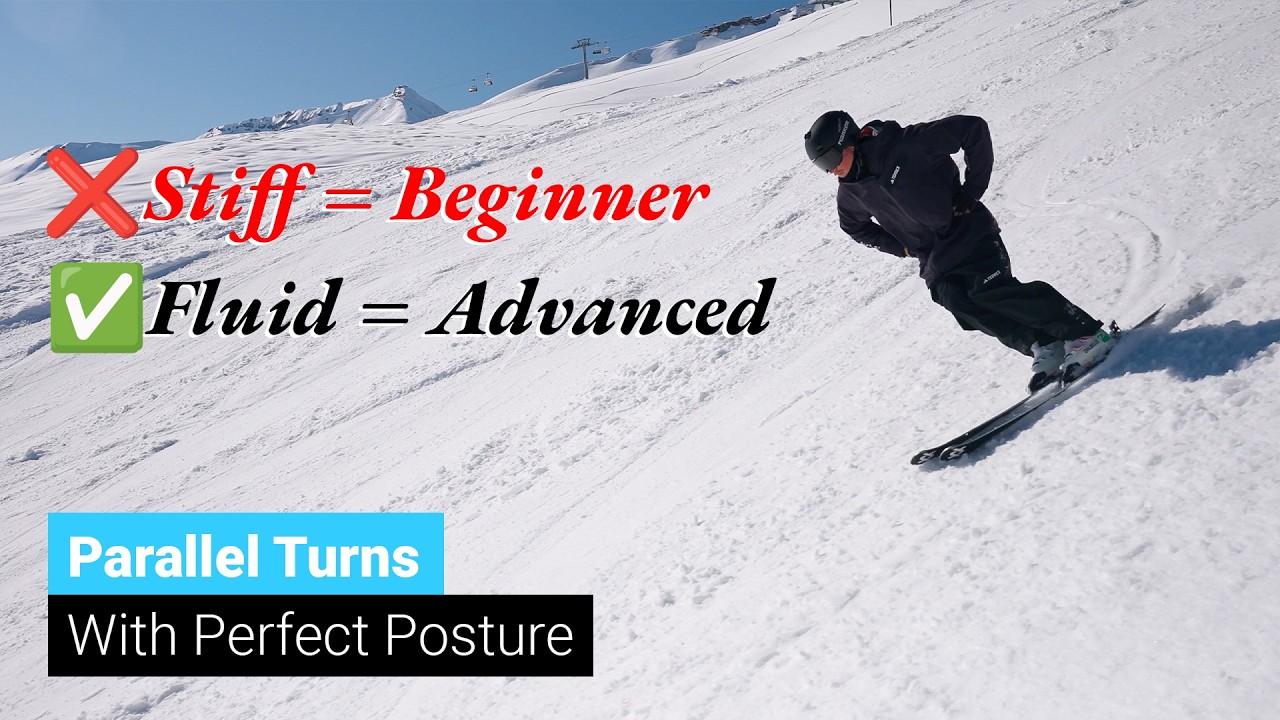 How to Ski Parallel Turns with Perfect Fluid Posture | Beginner - Advanced Skiing