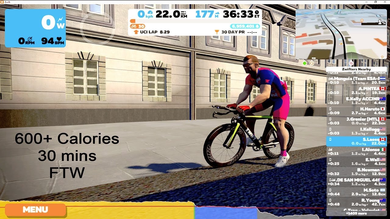 Zwift 600+ calories in 30 mins ftw