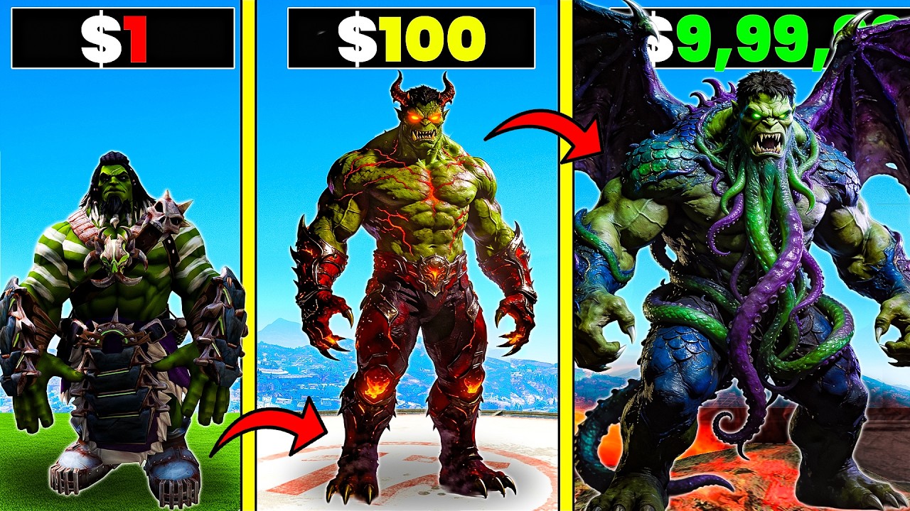 $১ HULK থেকে $১,০০০,০০০ GOD HULK এ  আপগ্রেড ! GTA 5