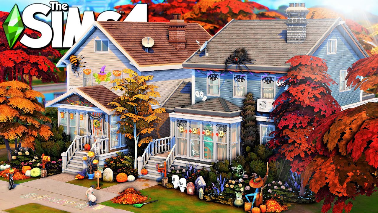 «Хеллоуинские войны» — 2 дома для 2 семей! 🎃 || The Sims 4 Скоростная сборка