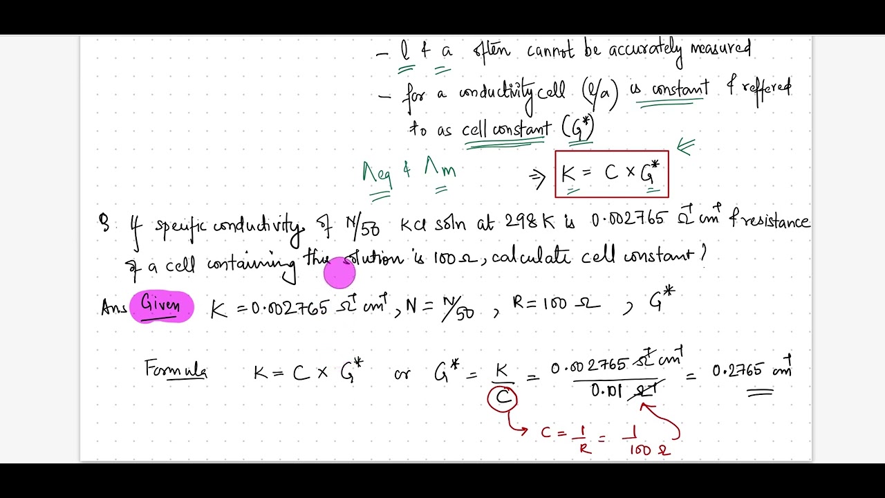 4. Measurement of Electrolytic Conductance & Numerical's