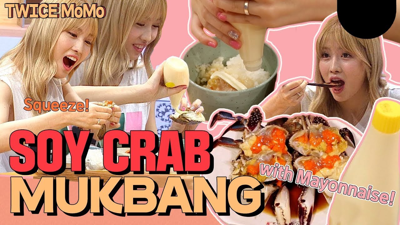 Twice MOMO eats SOY CRAB, full of eggs, with Mayonnaise! Sweet and salty taste is perfect!  #TWICE