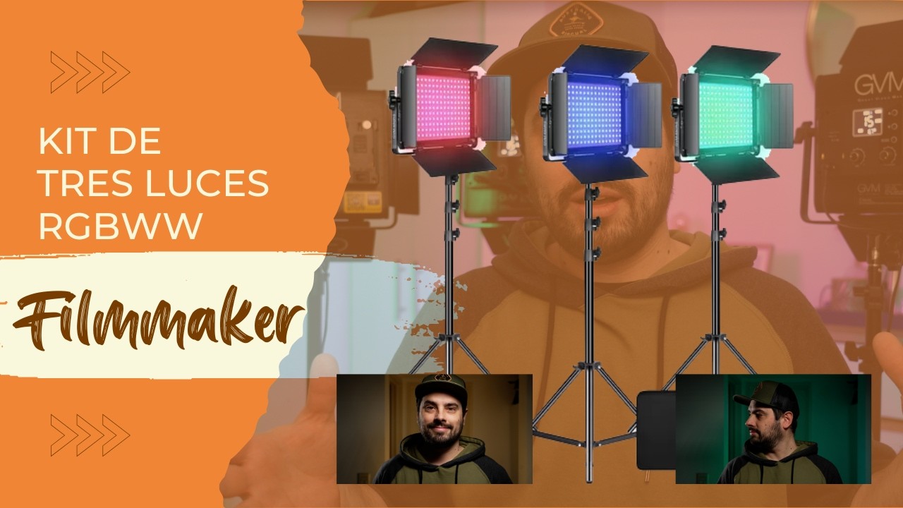 Kit de tres luces LED RGBWW, valen la pena para el fimmaker? (GVM800D) SIN SPONSOR