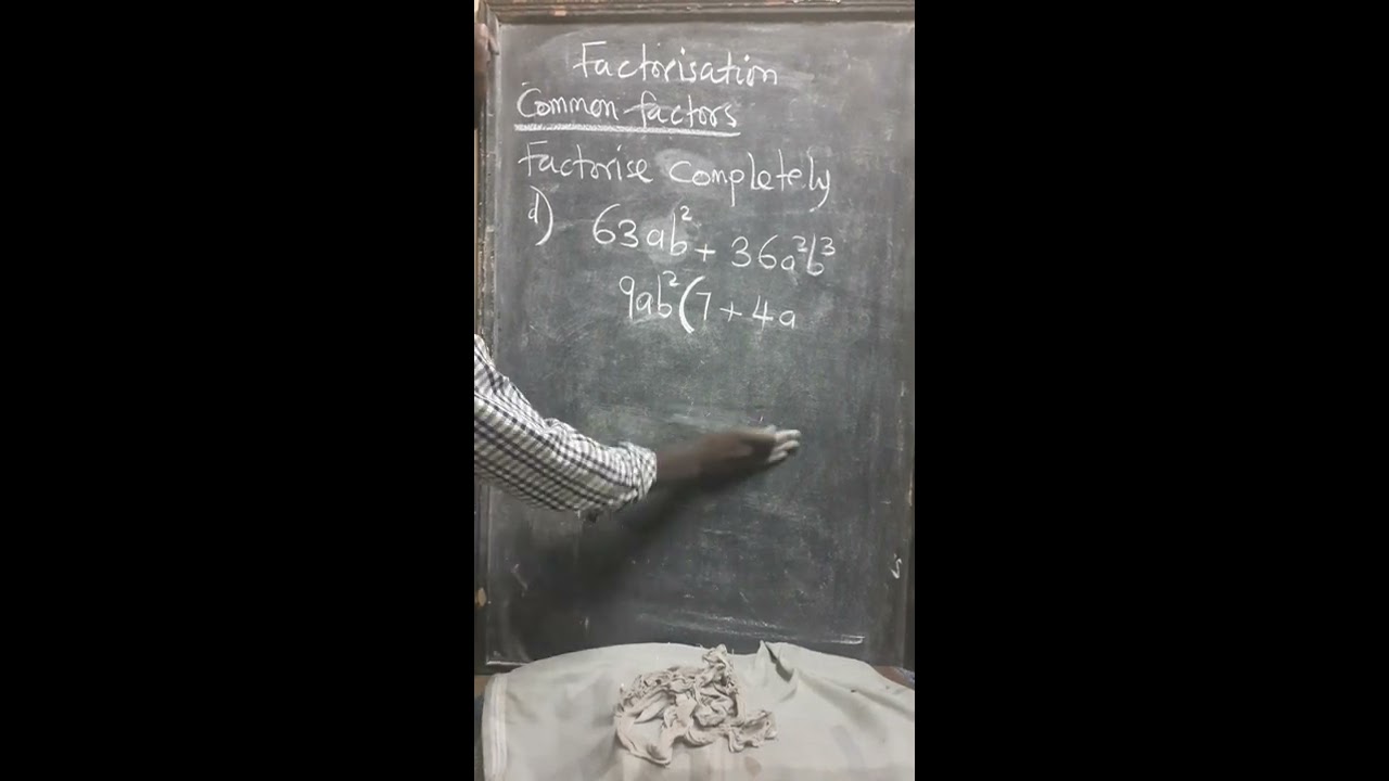 Factorisation by common factor method