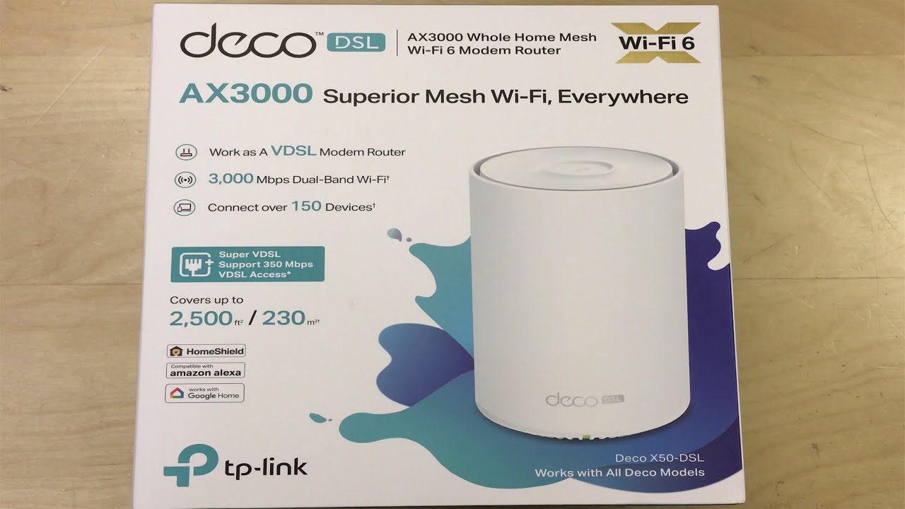 TP-Link Deco X50-DSL Mesh WiFi 6 AX3000 VDSL Modem Router Unboxing, Overview & Setup via App Account
