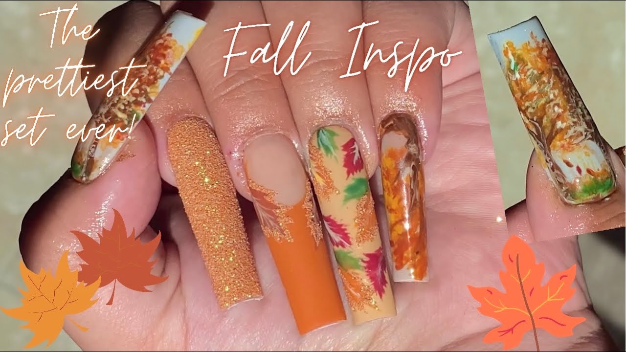 Fall Nail design in depth tutorial ! | Fall nails | Easy Fall nail art tutorial