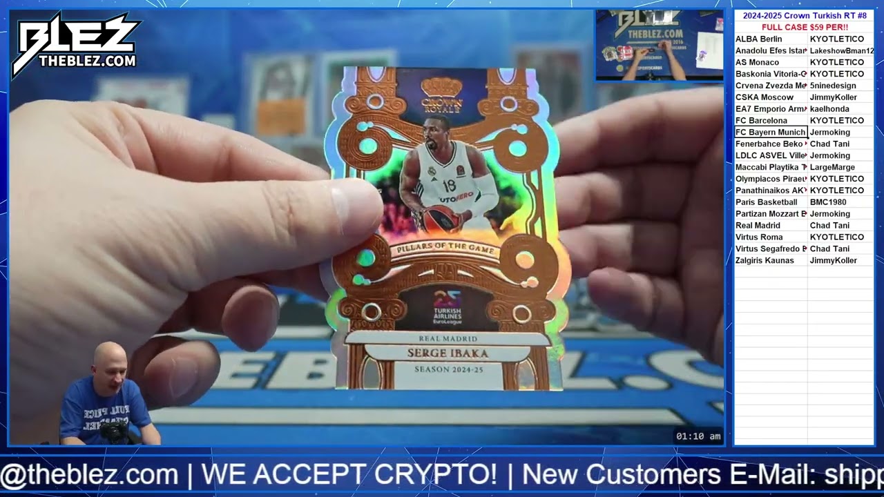 2024-2025 Panini Crown Royale Turkish FULL CASE BREAK #8 Random Team