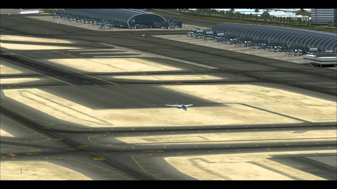 FSX - Aerosoft F-14X - Low Flying maneuvers over Dubai