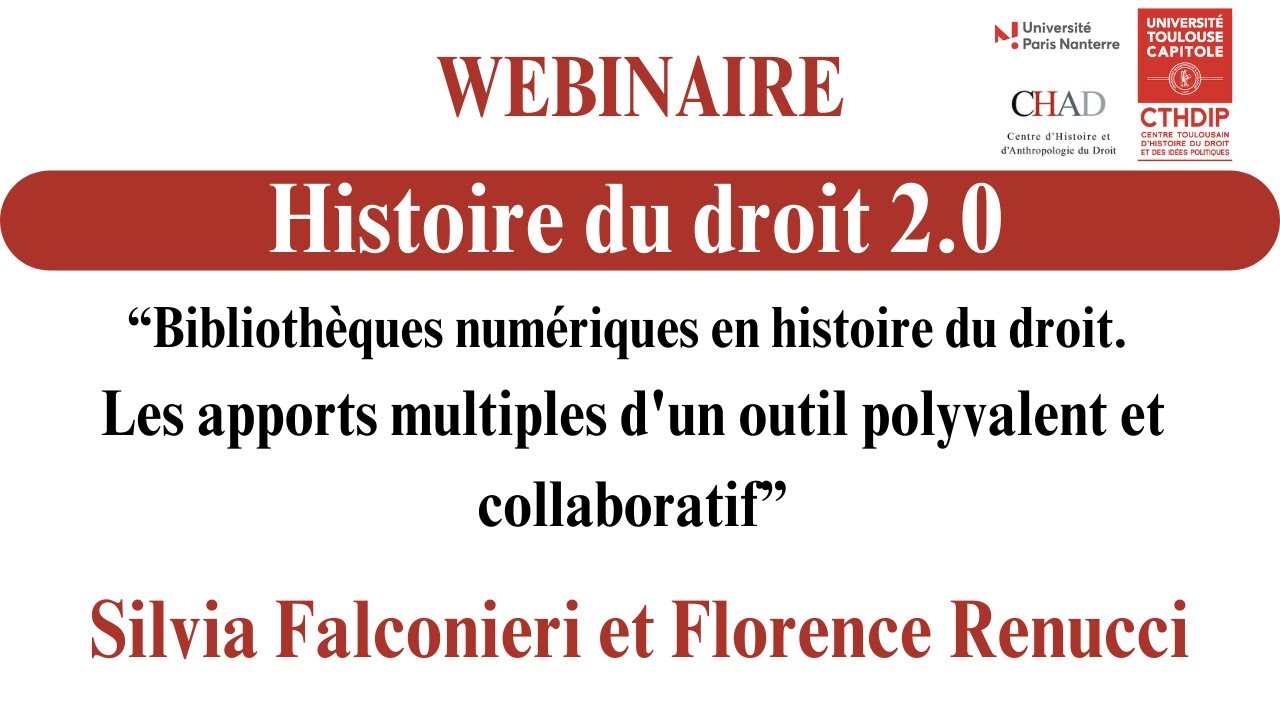 Deux bibliothèques numériques en histoire du droit, RevColEurop et AMIAF (F. Renucci, S. Falconieri)
