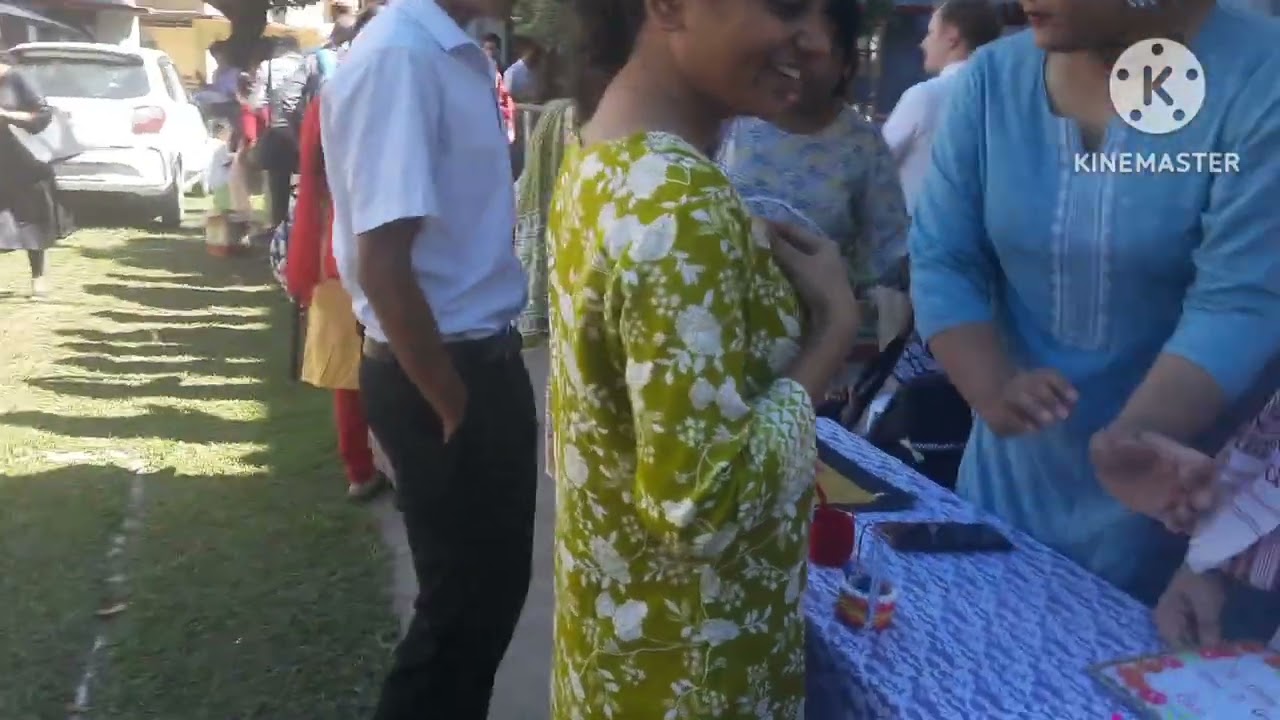 Silchar Baptist Church children exhibit their handicrafts.
