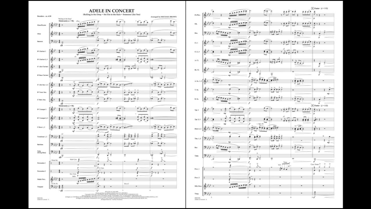Adele In Concert arranged by Michael Brown