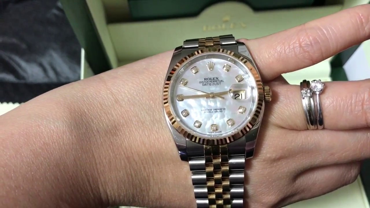 MY FiRST ROLEX WATCH❣️Datejust Mother Of Pearl..classic Watch😊RoseGene in Japan 🇯🇵