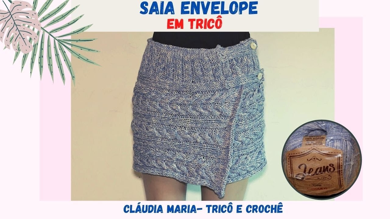 Saia envelope em tricô