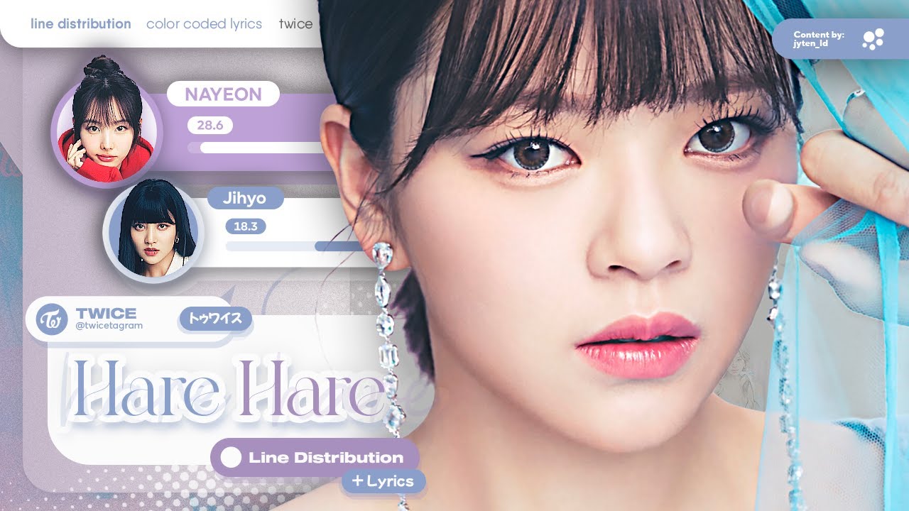 TWICE ~ Hare Hare (Line Distribution + Color Coded Lyrics)