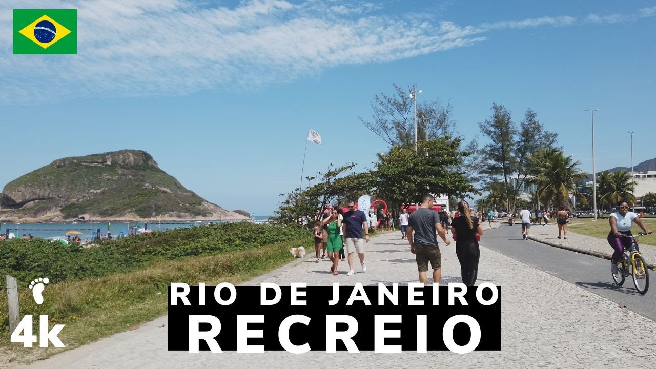 [4K] Walking on the beach promenade on a holiday . 🇧🇷 Recreio. Rio de Janeiro, Brazil | 2022