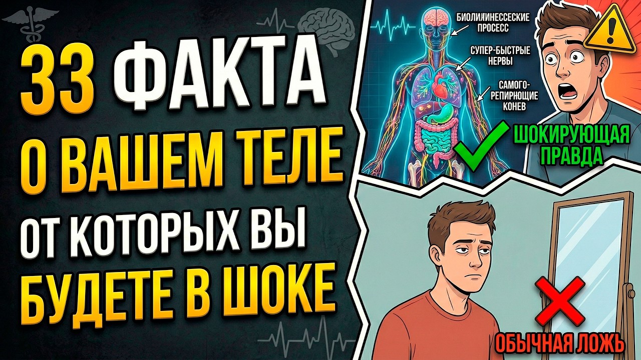 33 факта о вашем ТЕЛЕ, которые звучат как ЛОЖЬ