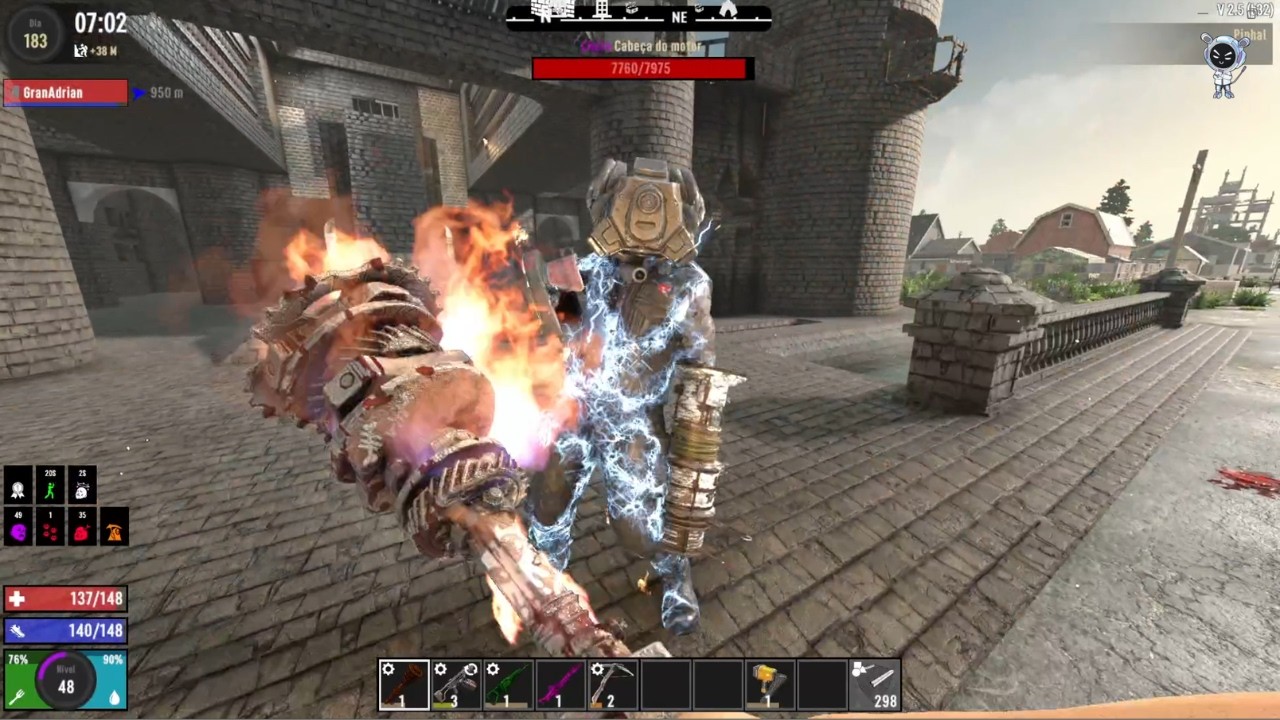Será que deu bom ou ruim? Lua de Sangue Dia 182 no Castelo (7 Days to Die)