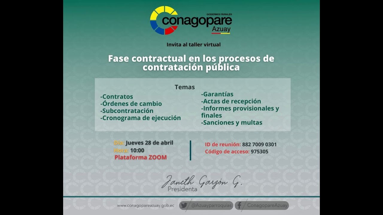 Taller Fase Contractual en los Procesos de Contratación Pública