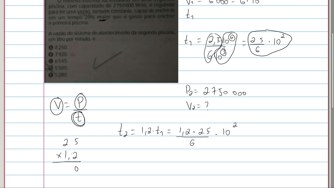 Questão sobre vazão