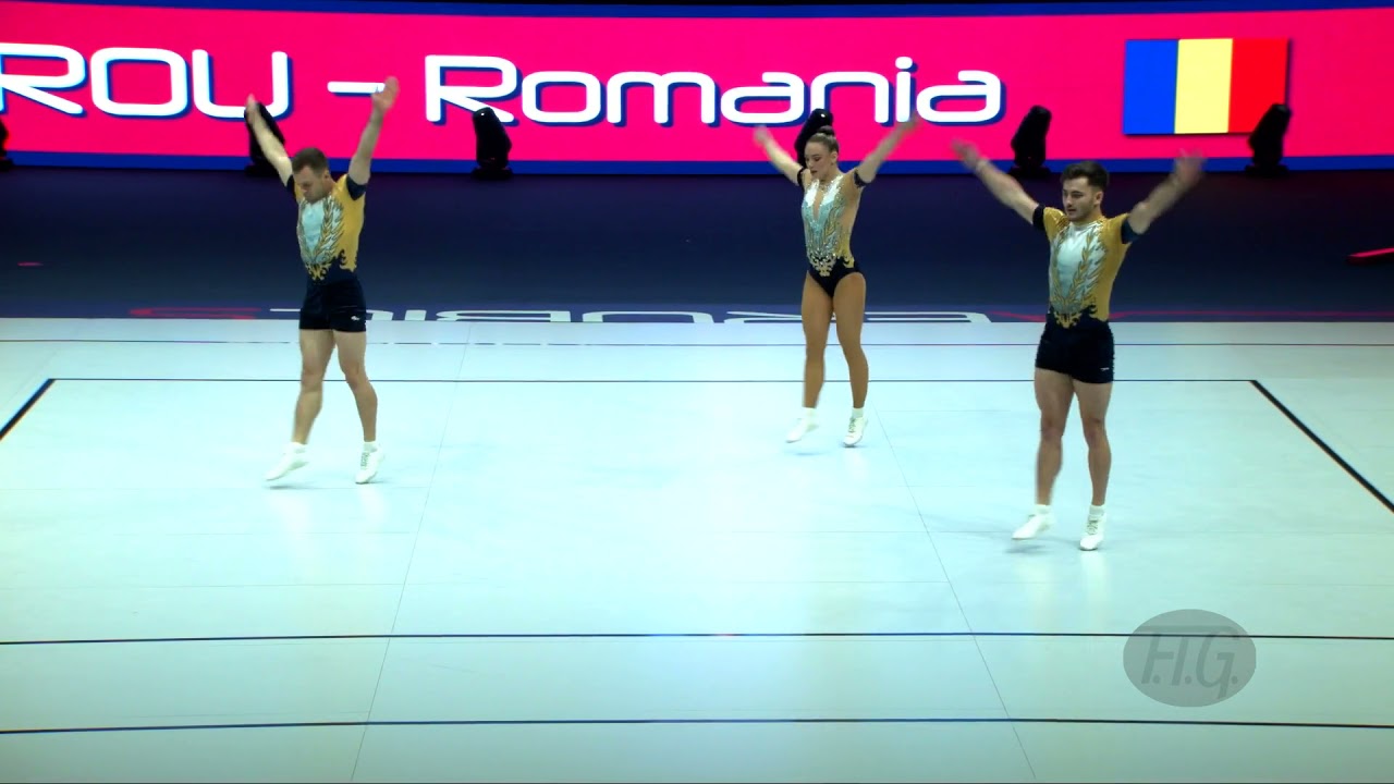 Romania 1 (ROU) - 2021 Aerobic Worlds, Baku (AZE) Qualifications Trio
