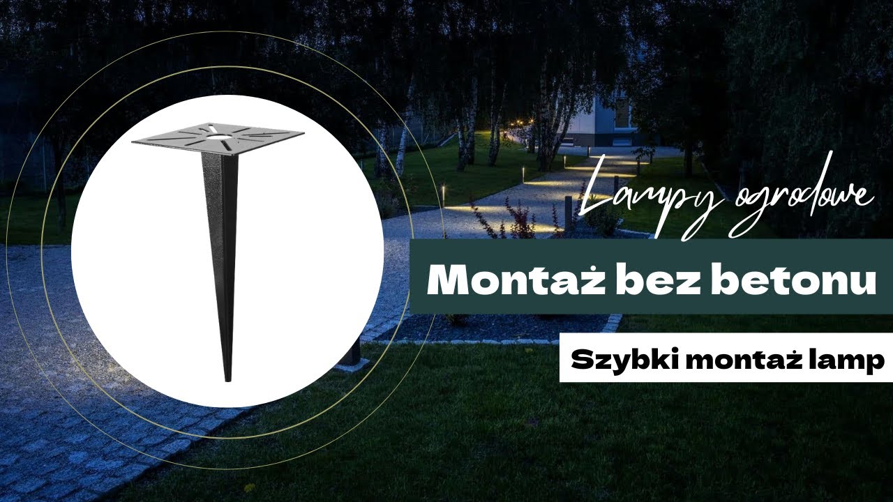 Kotwa 30cm wbijana w ziemię do montażu lamp słupków ogrodowych Goldlux 331007 - www.LEDco.pl