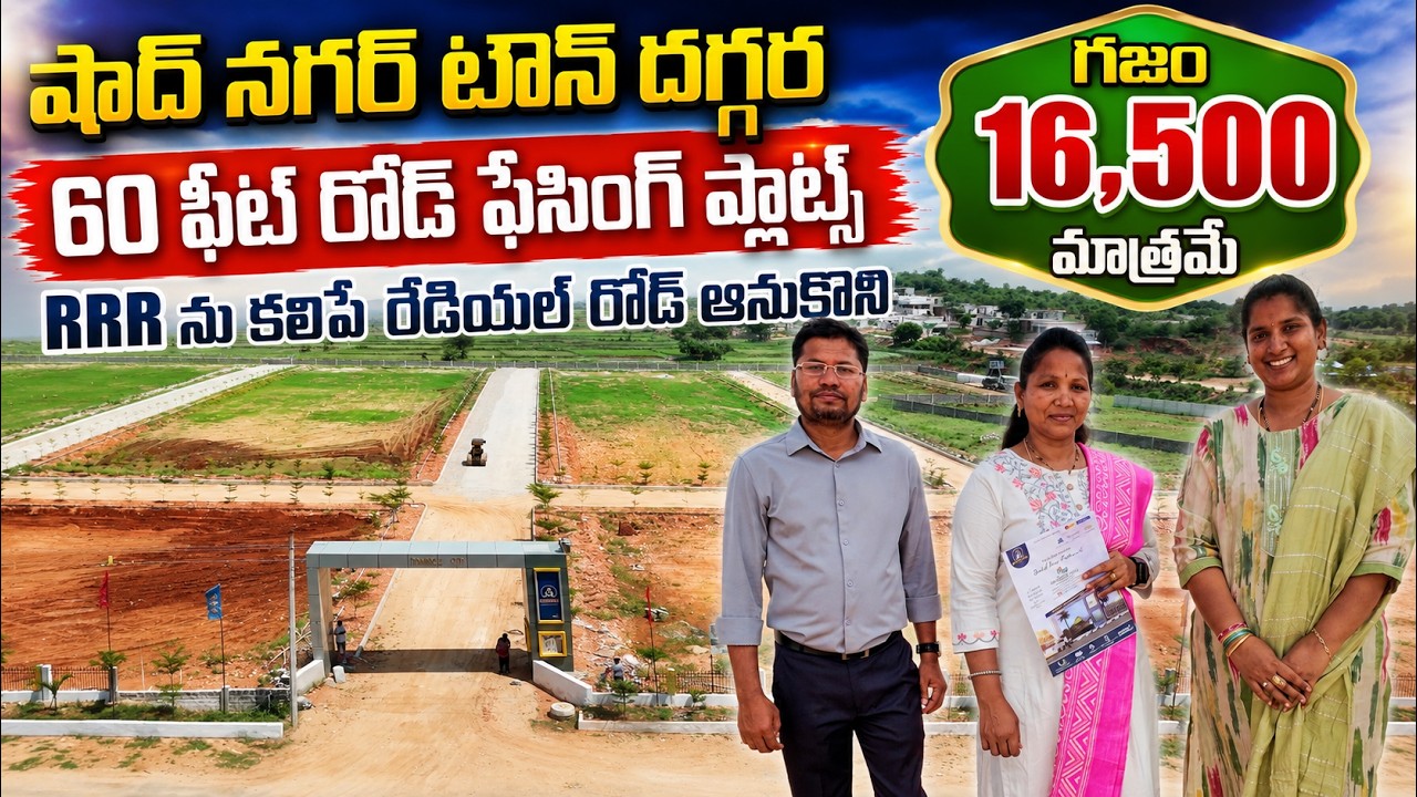 Best Investment Plots in Shadnagar II Middle Class Properties #plot #dtcp #viral #trending #property