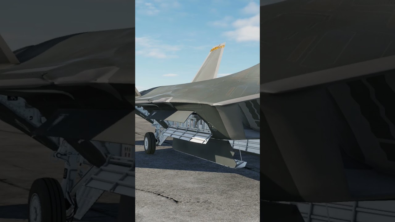 F-22 Raptor STEALTH MISSILE SIDE BAY DOORS OPENING LOOKS SO COOL IN DCS