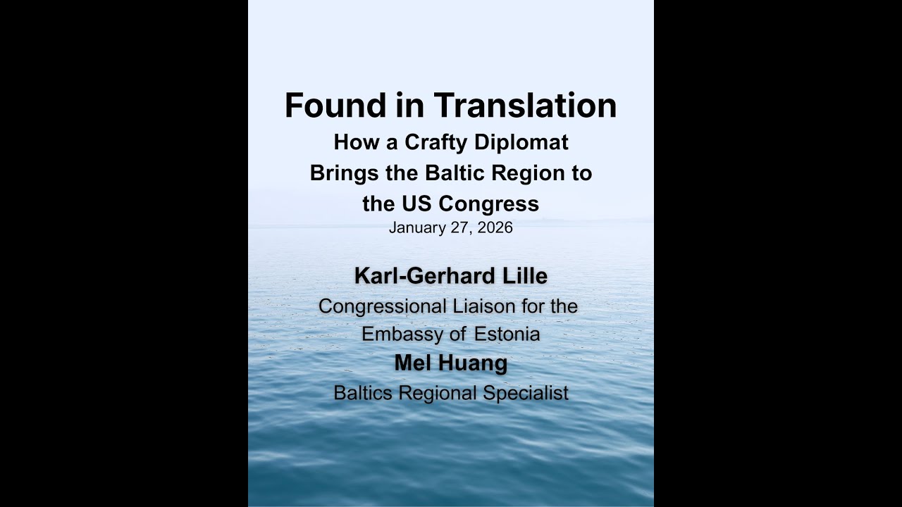 Found in Translation with Karl-Gerhard Lille, Congressional Liaison for the Embassy of Estonia