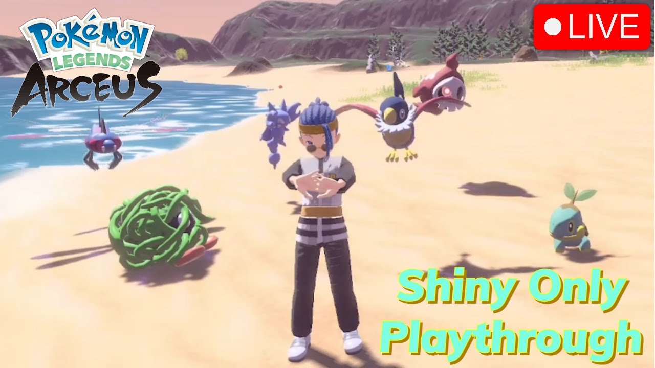 Conquering Pokemon Legends Arceus with Only Shiny Pokemon LIVE!