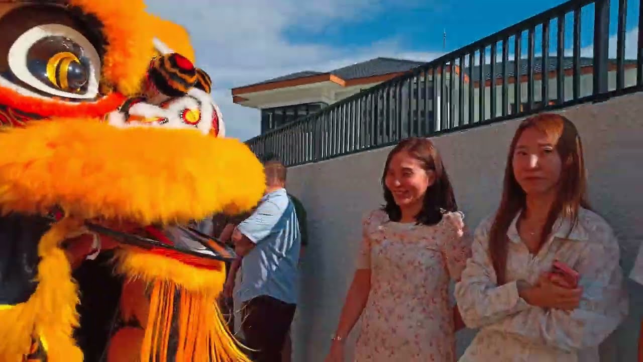Lion Dance & God of Prosperity Bringing Fortune at the Tyre Service Centre