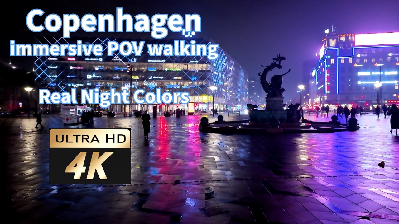 Copenhagen Night Walk (Immersive POV) | Real Night Colors | 4K  50 fps ,  dji osmo pocket 3