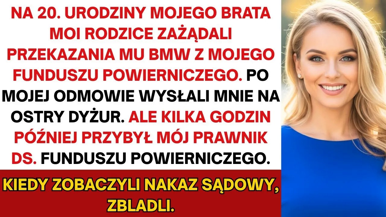 Na 20. urodzinach mojego brata rodzice spytali o prezent BMW — moje milczenie wysłało mnie na SOR...