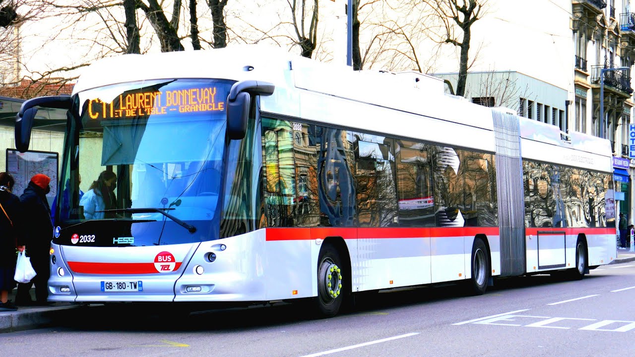 C3,C11,C13 Bus in Lyon France trolleybus [T C L Groupe in Lyon]