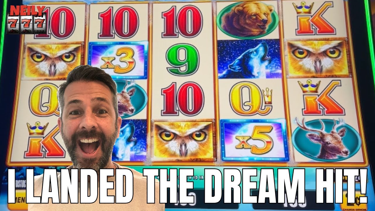 JACKPOT!!! OMG I landed the DREAM HIT playing Timberwolf Triple Power Slot!