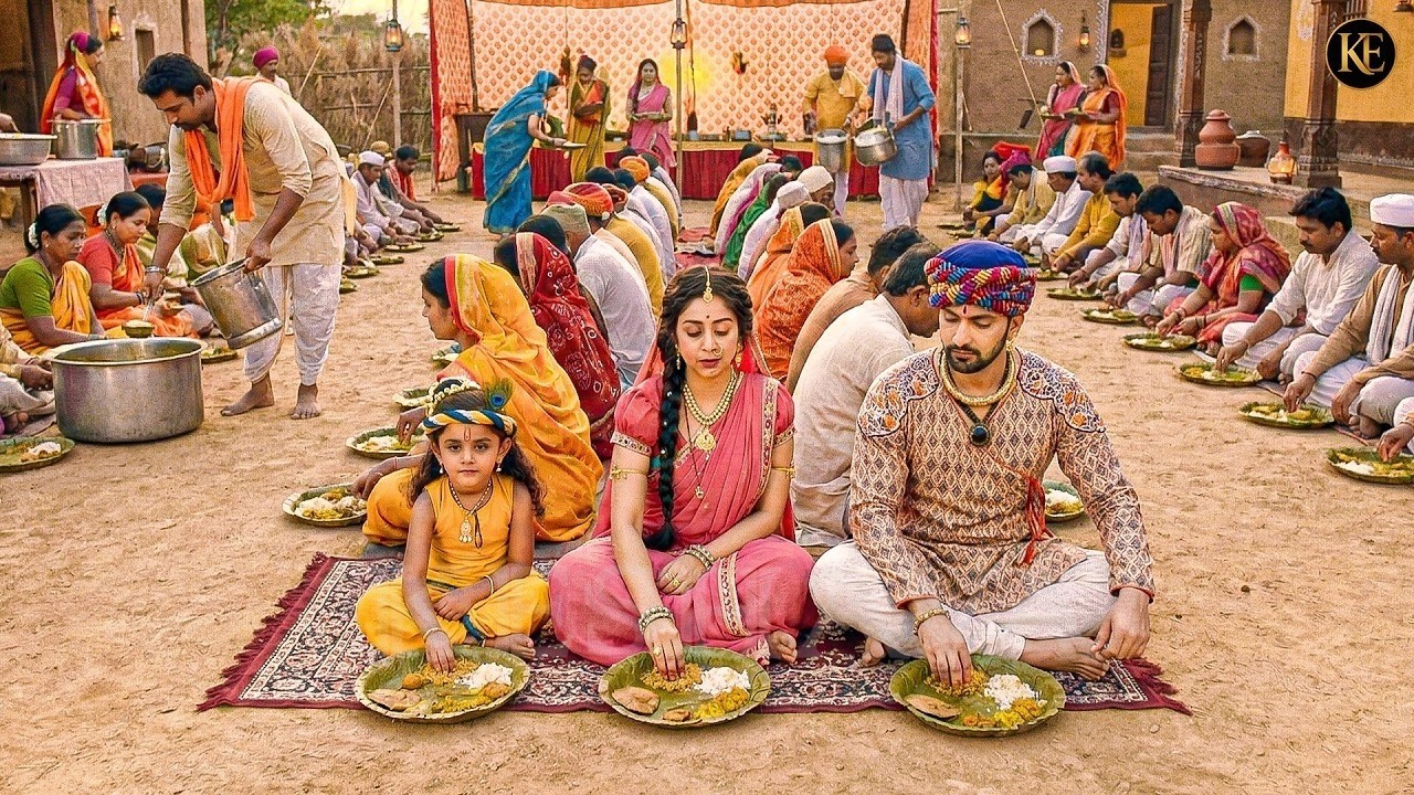 बाल कान्हा, यशोदा मैया और नंद बाबा पहुंचे गोकुल के भंडारे में | Yashomati Maiyaa Ke Nandlala