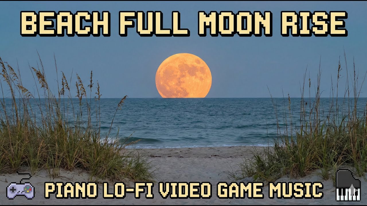 Full Moon Beach Lofi – Soothing Piano & Video Game Vibes for Sleep, Study & Relax