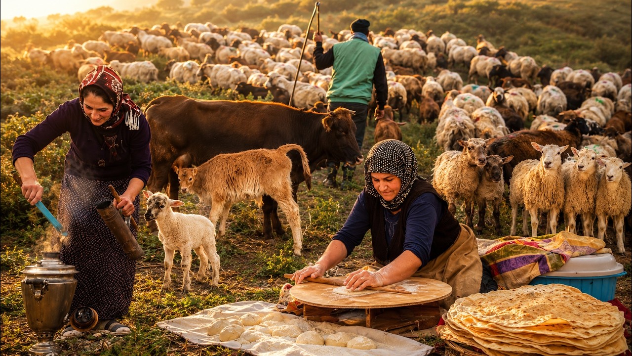AZERBAIJAN Rural Life: Shepherding Sheep, Cheese-Making & Cooking