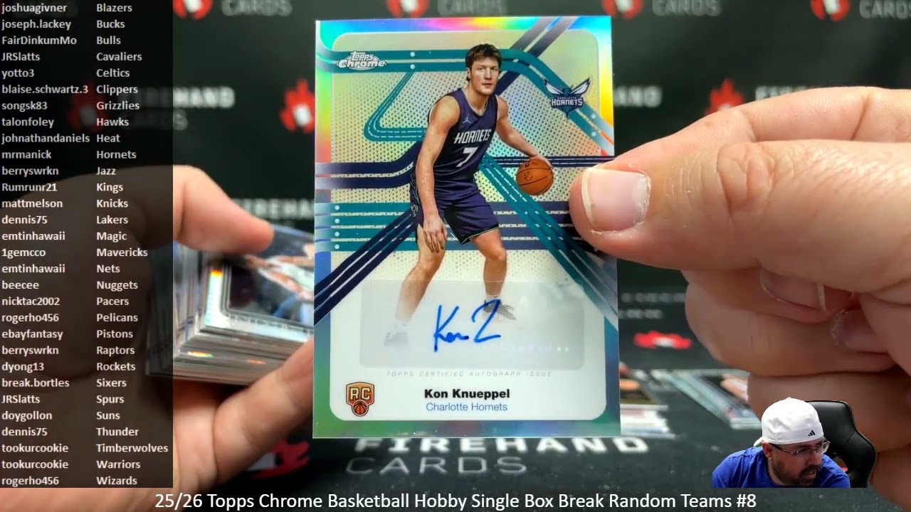 2/22/2026 25/26 Topps Chrome Basketball Hobby Single Box Break Random Teams #8
