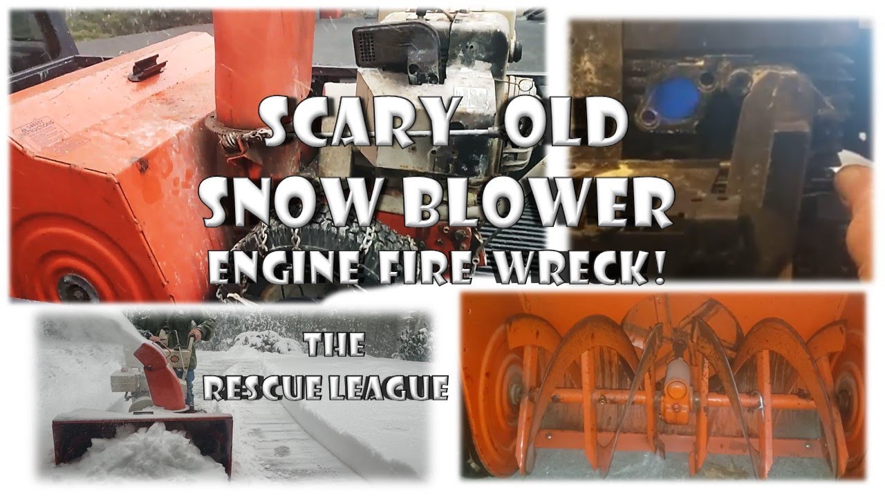 Wrecked old Ariens snow blower victim of engine fire! Restored 8hp 1979 Snowblower blasting snow!