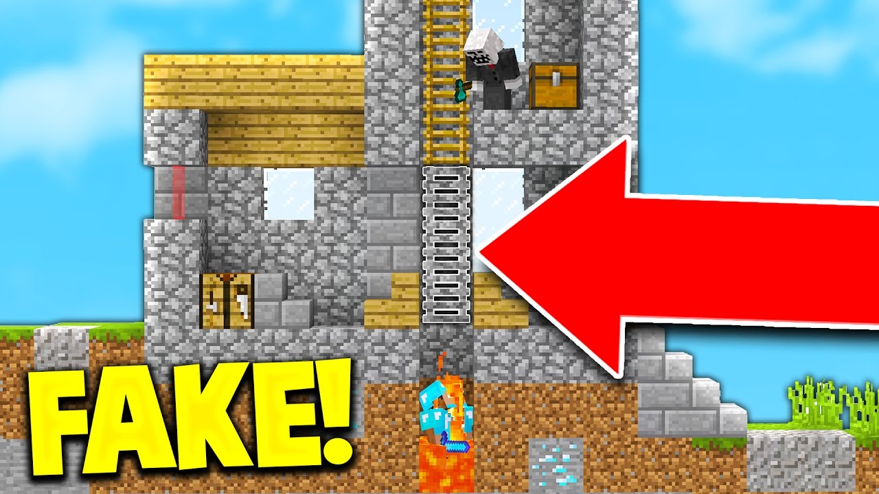 ЛУЧШИЙ ТРОЛЛИНГ С ФЕЙКОВОЙ ЛЕСТНИЦЕЙ! (Троллинг в Minecraft Skywars)