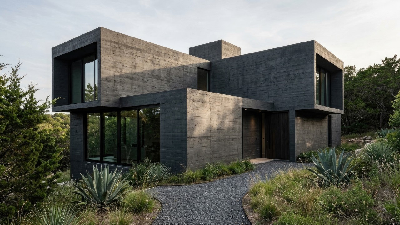 Futuristic Dark Concrete House Design: Modern Minimalist Architecture Trends for 2026