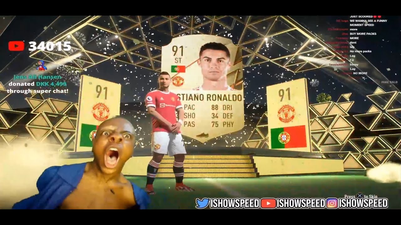 ISHOWSPEED PACKS CRISTIANO RONALDO - FIFA 22 😱😱