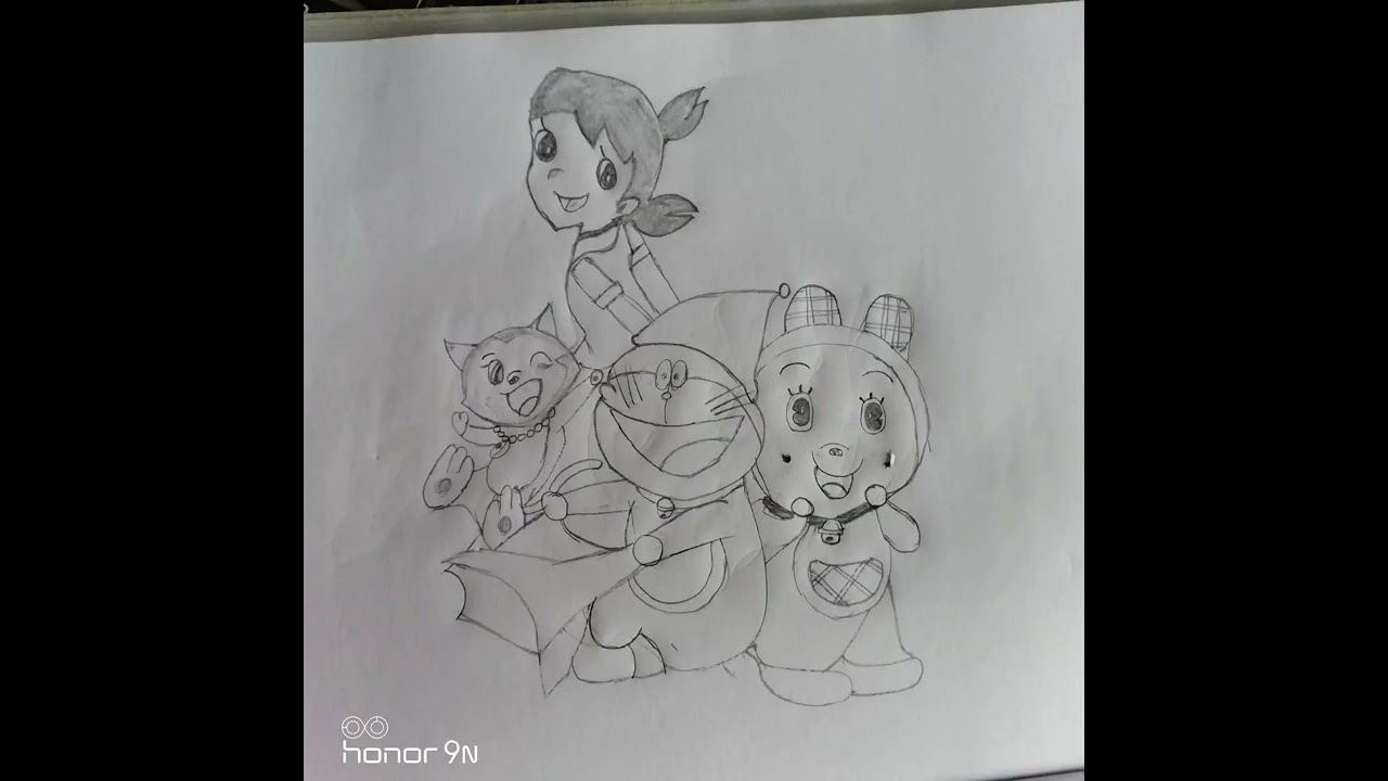 “Recreating a Doraemon Poster – Hand Drawn Sketch Art”