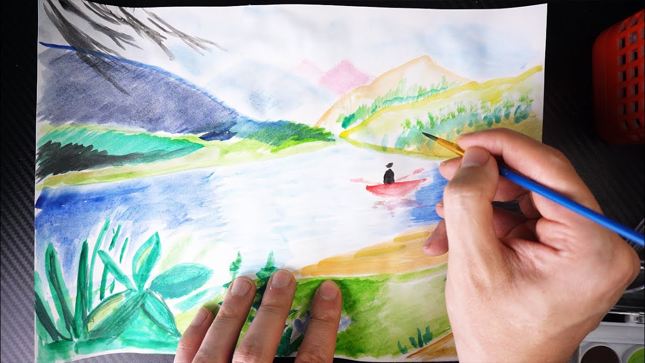 How To Paint a Magical Lake Scene Step by Step