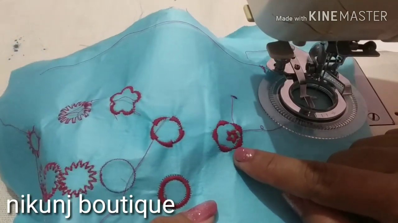 Usha Janome stitch magic Demo video with flower stitch foot || How to use flower stitch foot
