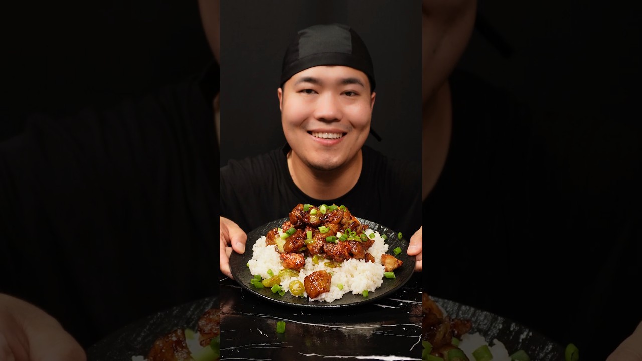 Stir-fried Chicken with Eggplant Rice Bowl