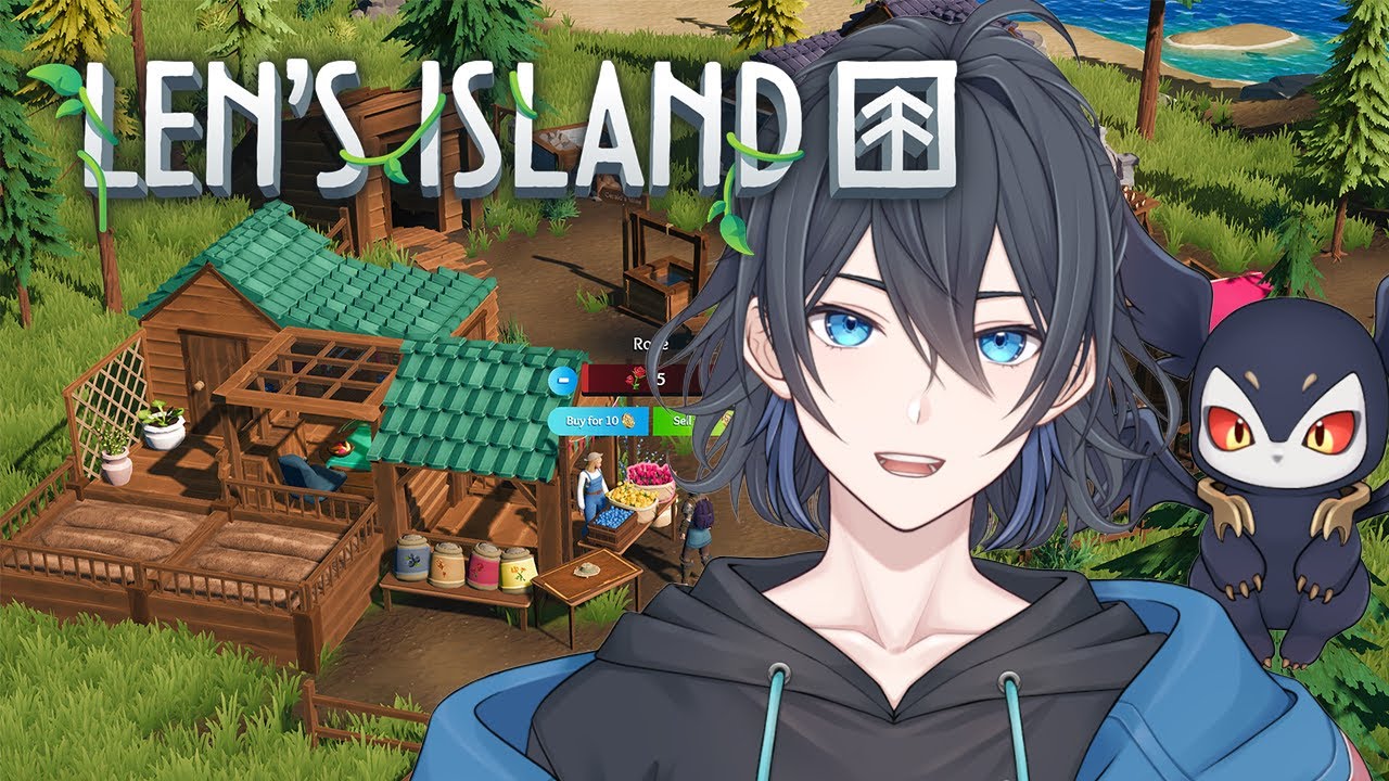 【Len's Island】2日目の剣と魔法の農場生活【雨音ソラ×Akuma】